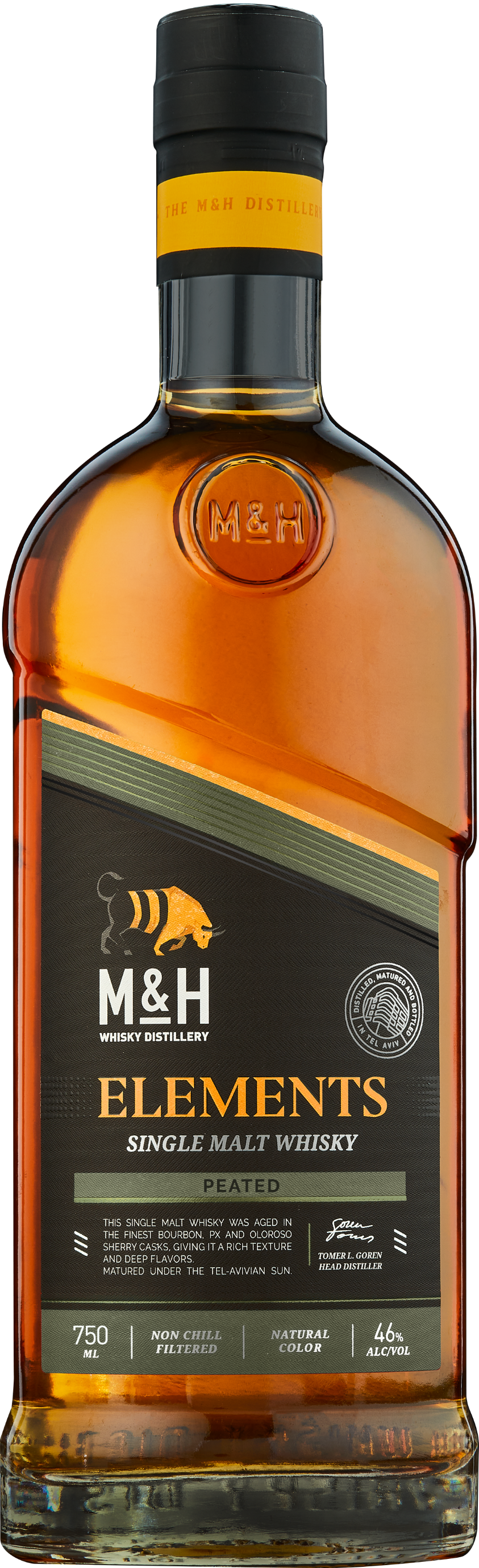 M&H Elements Peated Single Malt Whisky 750ML